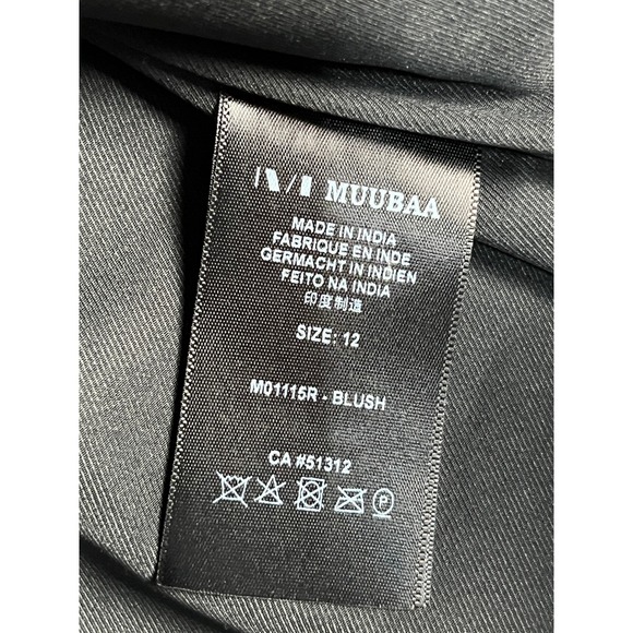 Muubaa Blush Pink Lamb Leather Draped Waterfall Jacket US Size 8 M01115R - Picture 12 of 13